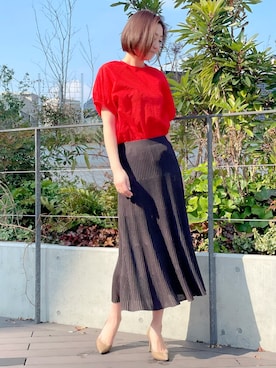 「アイテム（シャツ/ブラウス）」を使った、ayakaさん（レディース・170cm）の春コーディネート