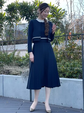 「アイテム（カーディガン/ボレロ）」を使った、ayakaさん（レディース・170cm）の冬コーディネート