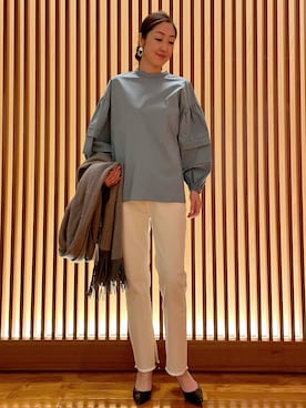 「アイテム（デニムパンツ）」を使った、ayakaさん（レディース・170cm）の冬コーディネート