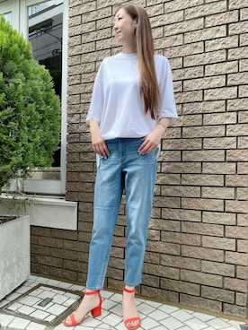 「アイテム（デニムパンツ）」を使った、ayakaさん（レディース・170cm）の夏コーディネート