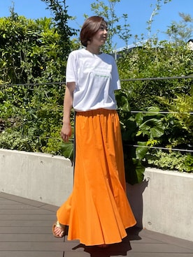 「アイテム（Tシャツ/カットソー）」を使った、ayakaさん（レディース・170cm）の夏コーディネート