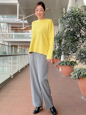 「アイテム（ニット/セーター）」を使った、ayakaさん（レディース・170cm）の冬コーディネート