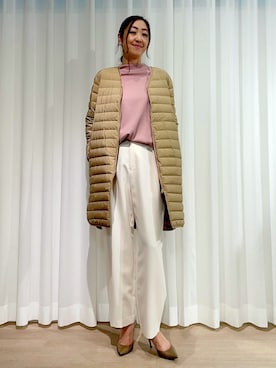 「アイテム（ダウンジャケット/コート）」を使った、ayakaさん（レディース・170cm）の秋コーディネート