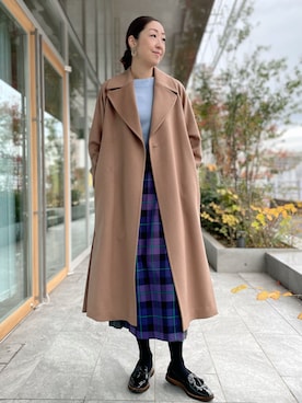 「アイテム（ニット/セーター）」を使った、ayakaさん（レディース・170cm）の冬コーディネート