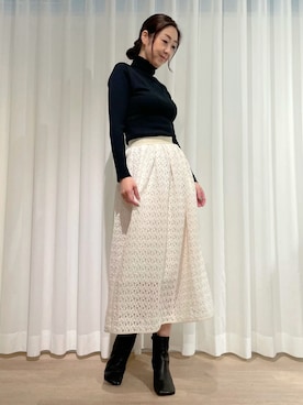 「INED（イネド）のアイテム」を使った、ayakaさん（レディース・170cm）の秋コーディネート