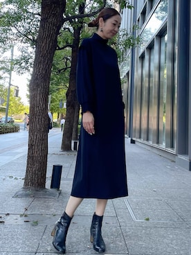 「アイテム（ワンピース）」を使った、ayakaさん（レディース・170cm）の秋コーディネート