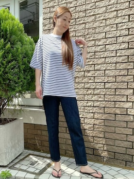 「アイテム（デニムパンツ）」を使った、ayakaさん（レディース・170cm）の夏コーディネート