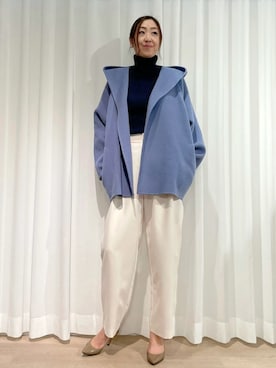 「フードコート」｜「アイテム（ダウンジャケット/コート）」を使った、ayakaさん（レディース・170cm）の秋コーディネート