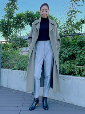 「アイテム（ダウンジャケット/コート）」を使った、ayakaさん（レディース・170cm）の秋コーディネート