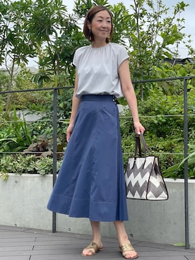 「INED（イネド）のアイテム」を使った、ayakaさん（レディース・170cm）の夏コーディネート