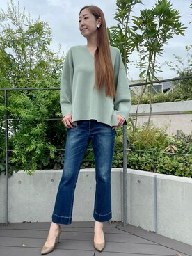 「アイテム（デニムパンツ）」を使った、ayakaさん（レディース・170cm）の秋コーディネート