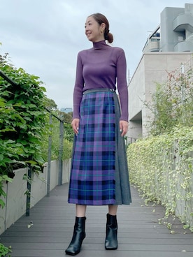 「アイテム（ニット/セーター）」を使った、ayakaさん（レディース・170cm）の秋コーディネート