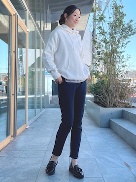 「アイテム（パーカー）」を使った、ayakaさん（レディース・170cm）の春コーディネート