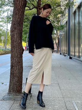 「INED（イネド）のアイテム」を使った、ayakaさん（レディース・170cm）の秋コーディネート