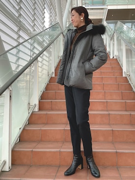 「アイテム（ダウンジャケット/コート）」を使った、ayakaさん（レディース・170cm）の冬コーディネート