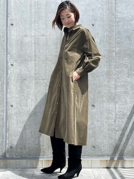 「アイテム（シャツワンピース）」を使った、ayakaさん（レディース・170cm）の秋コーディネート