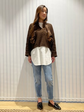 「アイテム（トップス）」を使った、ayakaさん（レディース・170cm）の冬コーディネート