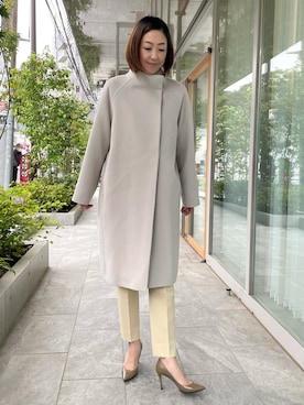 「アイテム（ダウンジャケット/コート、その他）」を使った、ayakaさん（レディース・170cm）の秋コーディネート