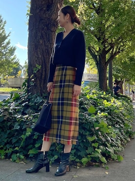 「アイテム（カーディガン/ボレロ、その他）」を使った、ayakaさん（レディース・170cm）の秋コーディネート