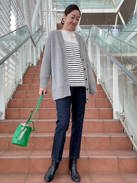 「アイテム（カーディガン/ボレロ）」を使った、ayakaさん（レディース・170cm）の冬コーディネート