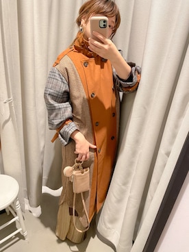 「Three Four Time（ｽﾘｰﾌｫｰﾀｲﾑ）のアイテム（その他アウター）」を使った、Fumioさん（レディース・157cm）の秋コーディネート