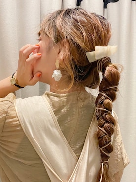 「Three Four Time（ｽﾘｰﾌｫｰﾀｲﾑ）のアイテム」を使った、Fumioさん（レディース・157cm）の夏コーディネート
