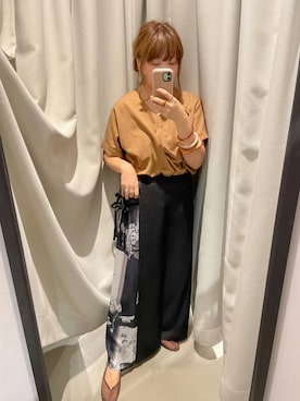 「Three Four Time（ｽﾘｰﾌｫｰﾀｲﾑ）のアイテム」を使った、Fumioさん（レディース・157cm）の夏コーディネート