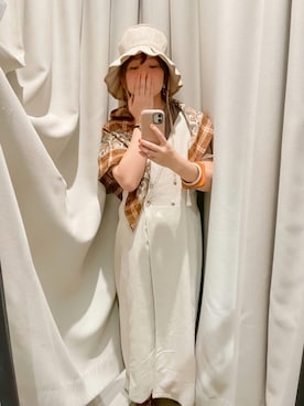 「NEUNA（ヌナ）のアイテム（ハット）」を使った、Fumioさん（レディース・157cm）の夏コーディネート