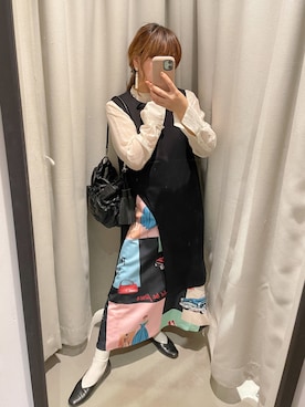 「Three Four Time（ｽﾘｰﾌｫｰﾀｲﾑ）のアイテム」を使った、Fumioさん（レディース・157cm）の秋コーディネート
