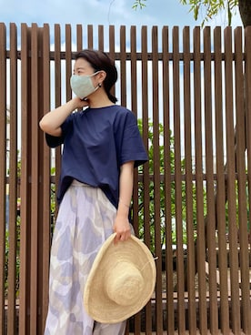 「BEARDSLEY（ビアズリー）のアイテム（帽子）」を使った、katoさん（レディース・154cm）の夏コーディネート
