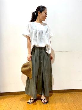 「アイテム（帽子）」を使った、Mizukiさん（レディース・163cm・30代）の夏コーディネート