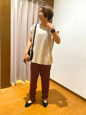 「H&M（エイチ・アンド・エム）のアイテム（その他シューズ）」を使った、Mizukiさん（レディース・163cm）の夏コーディネート