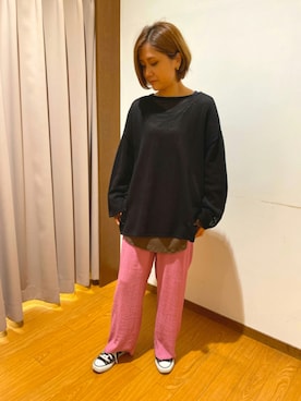 「CONVERSE（コンバース）のCONVERSE コンバース オール スター オックス / ALL STAR OX(BLACK) 32160321（スニーカー）」を使った、Mizukiさん（レディース・163cm・30代）の秋コーディネート