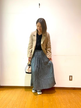 「ITEMS URBANRESEARCH（アイテムズ アーバンリサーチ）のアイテム（トレンチコート）」を使った、Mizukiさん（レディース・163cm）の春コーディネート