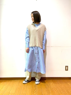 「CONVERSE（コンバース）のCONVERSE コンバース オール スター オックス / ALL STAR OX(BLACK) 32160321（スニーカー）」を使った、Mizukiさん（レディース・163cm・30代）の春コーディネート
