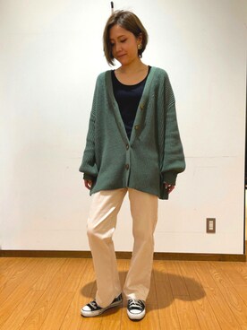 「CONVERSE（コンバース）のCONVERSE コンバース オール スター オックス / ALL STAR OX(BLACK) 32160321（スニーカー）」を使った、Mizukiさん（レディース・163cm・30代）の秋コーディネート