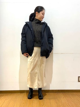GREENDOWNコクーンフードジャケットを使った人気ファッション
