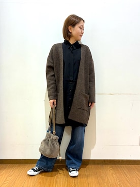 「アイテム（チュニック）」を使った、Mizukiさん（レディース・163cm）の秋コーディネート