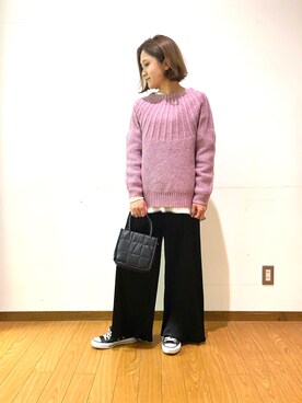 「CONVERSE（コンバース）のCONVERSE コンバース オール スター オックス / ALL STAR OX(BLACK) 32160321（スニーカー）」を使った、Mizukiさん（レディース・163cm・30代）の冬コーディネート