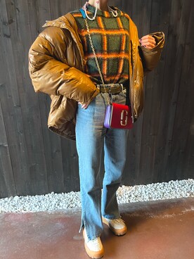 「MARC JACOBS（マークジェイコブス）のアイテム（ボディバッグ/ウエストポーチ）」を使った、Meiaさん（レディース・157cm）の冬コーディネート