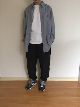 「POLO RALPH LAUREN（ポロ ラルフ ローレン）のアイテム（シャツ/ブラウス、ブラック系）」を使った、kururikunさん（メンズ・171cm）の夏コーディネート
