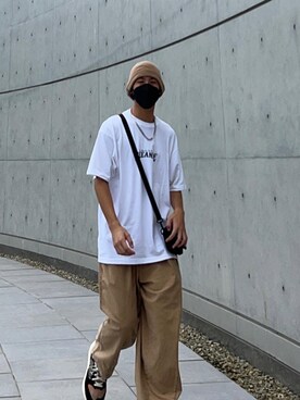 「アイテム（スラックス、シルバー系）」を使った、gowin8787さん（メンズ・175cm）の夏コーディネート