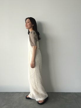「so4u（ソーフォーユー）のアイテム（サロペット/オーバーオール）」を使った、あべさん（レディース・156cm）の夏コーディネート
