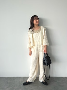 「フーディー」｜「アイテム（オールインワン・サロペット）」を使った、あべさん（レディース・156cm）の夏コーディネート
