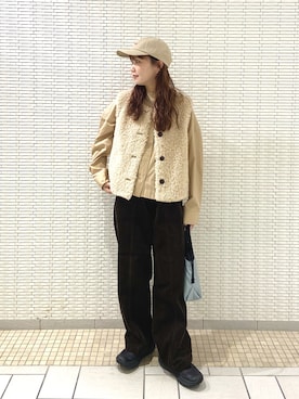 「RODE SKO（ロデスコ）のアイテム」を使った、mikaさん（レディース・154cm）の秋コーディネート