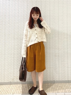 「REMME（レメ）の『別注』REMME×DOORS　CLOG SHOES（その他シューズ、ブラウン系）」を使った、mikaさん（レディース・154cm）の秋コーディネート