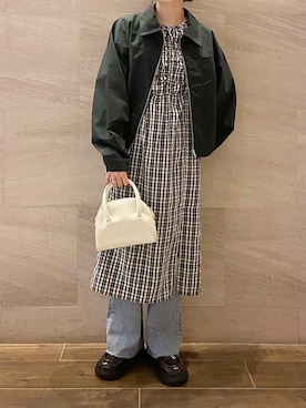 「ウェーブ×イエベ秋」｜「アイテム（ジャケット/アウター）」を使った、mikaさん（レディース・154cm）の春コーディネート
