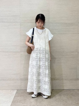 「初夏のお出掛けコーデ」｜「アイテム（ワンピース/ドレス）」を使った、mikaさん（レディース・154cm）の夏コーディネート