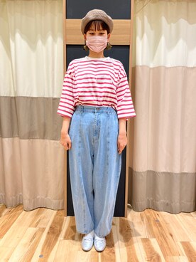 「SM2（エスエムツー）のアイテム（帽子）」を使った、rei..naさん（レディース・164cm）の春コーディネート