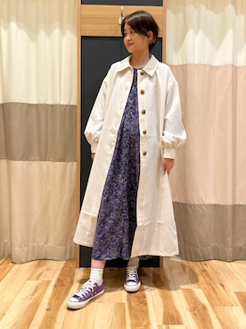 「Samansa Mos2 blue」｜「アイテム（トレンチコート）」を使った、rei..naさん（レディース・164cm）の冬コーディネート